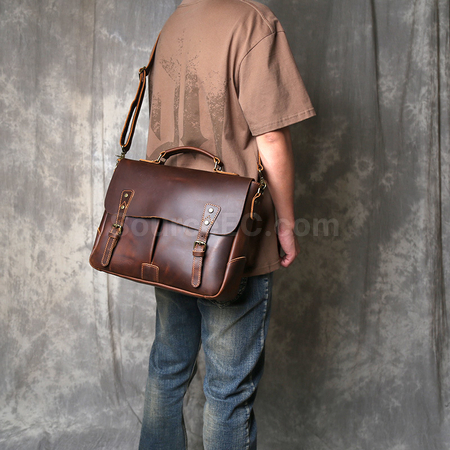 Customization Retro Genuine Leather Briefcase Promotional Products