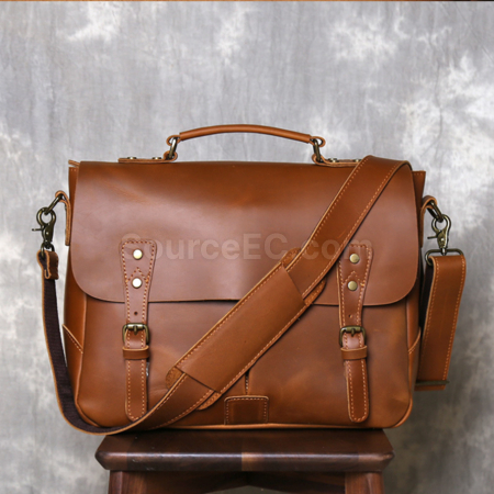 Customization Retro Genuine Leather Briefcase Promotional Products