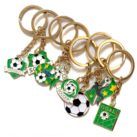 Customization World Cup football peripheral souvenir metal keychain pendant Promotional Products