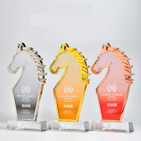 Customization Horse Year Metal Crystal Trophy Promotional Products