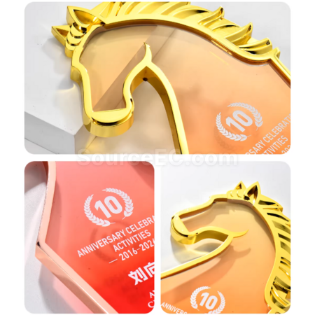 Customization Horse Year Metal Crystal Trophy Promotional Products