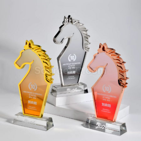 Customization Horse Year Metal Crystal Trophy Promotional Products