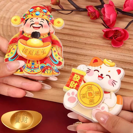 Customization Creative Rotating God of Wealth Refrigerator Magnet Promotional Products