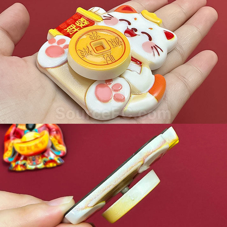 Customization Creative Rotating God of Wealth Refrigerator Magnet Promotional Products