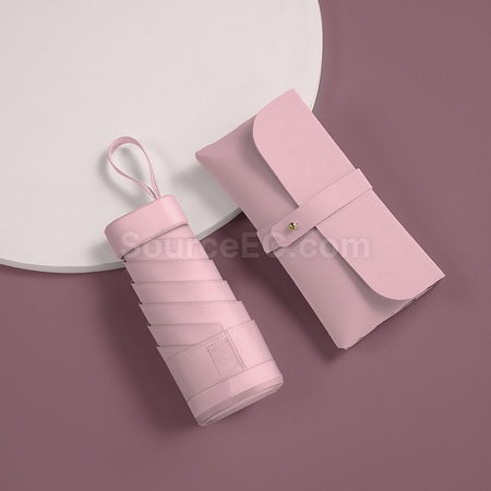 Customization Pocket Leather Bag Ultralight Umbrella Promotional Products
