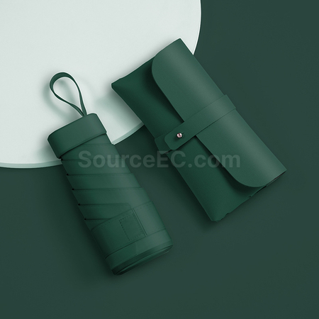 Customization Pocket Leather Bag Ultralight Umbrella Promotional Products