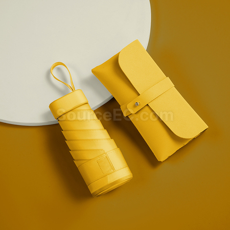 Customization Pocket Leather Bag Ultralight Umbrella Promotional Products