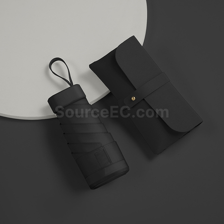 Customization Pocket Leather Bag Ultralight Umbrella Promotional Products