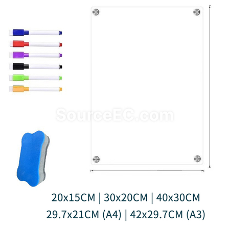 Customization Acrylic 2mm Handwritten Magnetic Message Board Refrigerator Sticker Promotional Products
