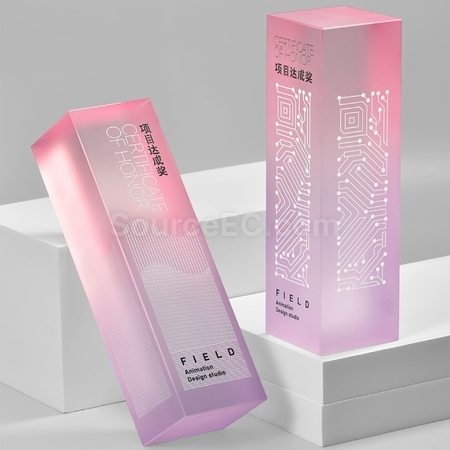 Customization Gradient Crystal Pillar Trophy Promotional Products