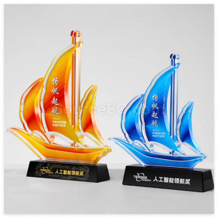 Customization Sailing Crystal Trophy Promotional Products