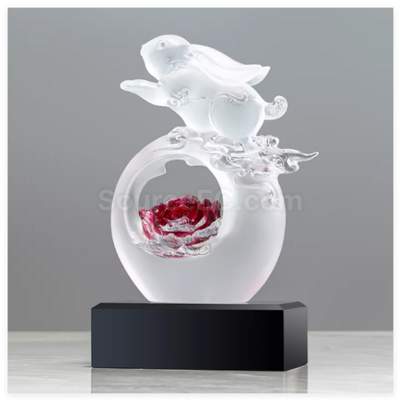 Customization Creative Ancient Glass Jade Rabbit Award Promotional Products
