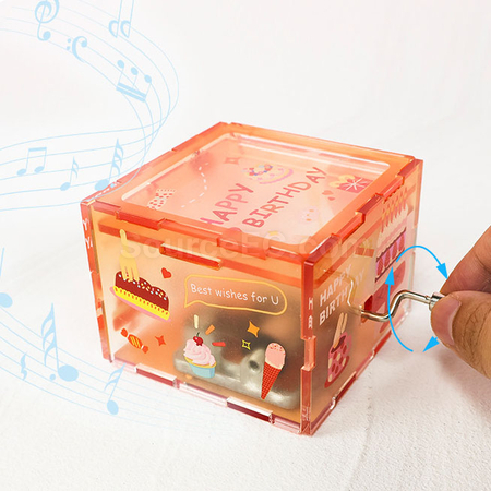 Customization Acrylic Hand-cranked Music Box Promotional Products