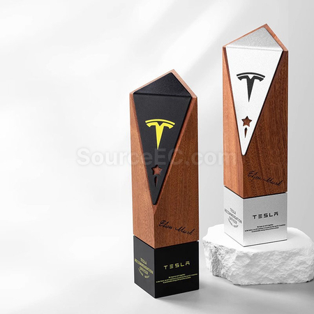 Customization Folded Edge Solid Wood Trophy Promotional Products