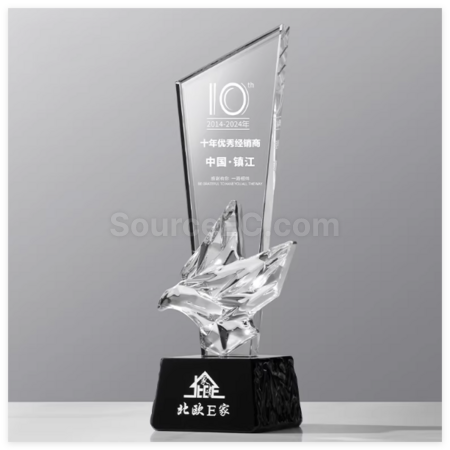 Customization Colorful Flying Dove Crystal Trophy Promotional Products