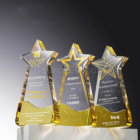 Customization Five-pointed star crystal trophy Promotional Products