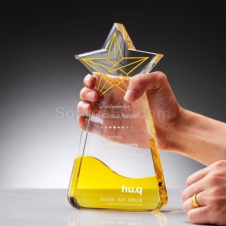 Customization Five-pointed star crystal trophy Promotional Products