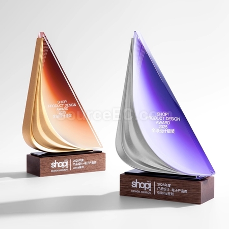 Customization Creative Sailing Metal Crystal Award Promotional Products