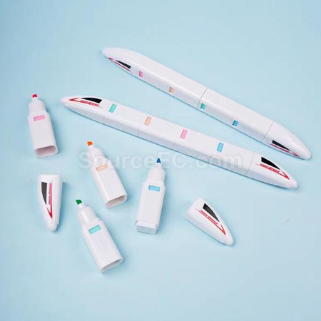 Customization High Speed Rail Shaped Fluorescent Pen Promotional Products