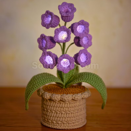 Customization Handmade crocheted 9-headed bellflower with lights wool potted plant Promotional Products