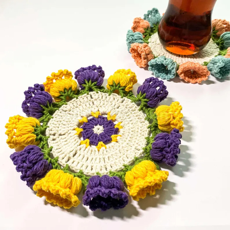 Customization Woven flower cup mat Promotional Products