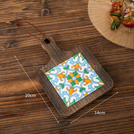Customization Ceramic solid wood cup Coaster Promotional Products
