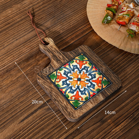 Customization Ceramic solid wood cup Coaster Promotional Products