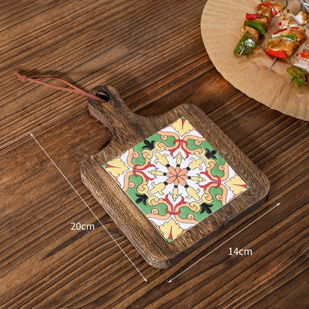 Customization Ceramic solid wood cup Coaster Promotional Products