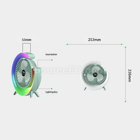 Customization Dazzling Night Light Desktop Fan Promotional Products