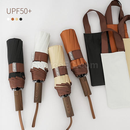 Customization Portable Color-Blocking Plastic Automatic Umbrella Promotional Products
