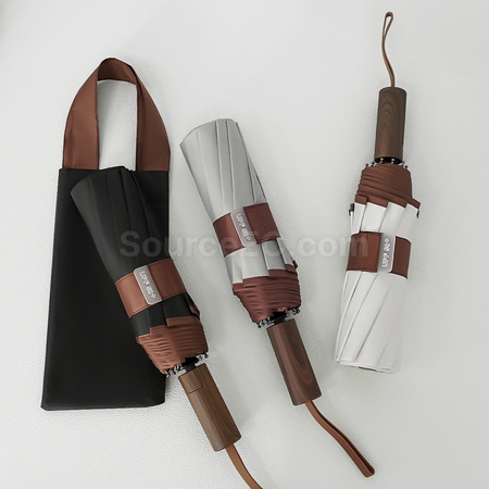 Customization Portable Color-Blocking Plastic Automatic Umbrella Promotional Products