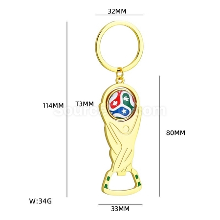 Customization US, Canada And Mexico World Cup Football Bottle Opener Key Chain Pendant Promotional Products
