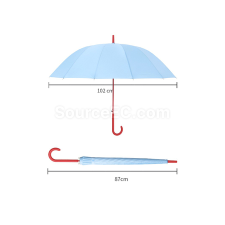 Customization Dopamine Contrasting Color Umbrella With Straight Bar And Long Handle Promotional Products