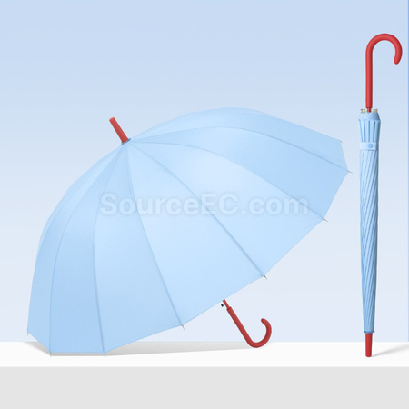 Customization Dopamine Contrasting Color Umbrella With Straight Bar And Long Handle Promotional Products