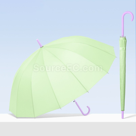 Customization Dopamine Contrasting Color Umbrella With Straight Bar And Long Handle Promotional Products