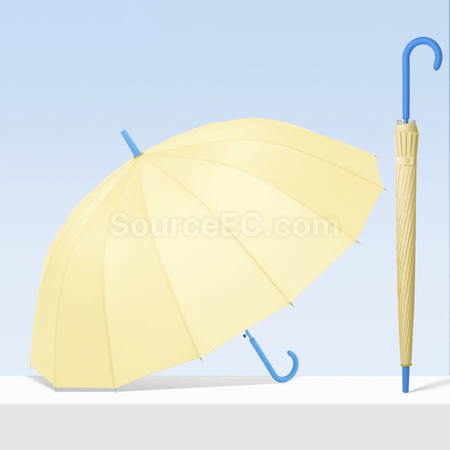 Customization Dopamine Contrasting Color Umbrella With Straight Bar And Long Handle Promotional Products