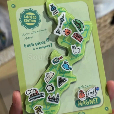 Customization Custom Acrylic Map Fridge Magnets Promotional Products