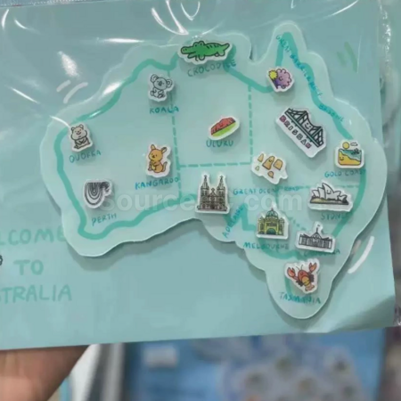 Customization Custom Acrylic Map Fridge Magnets Promotional Products