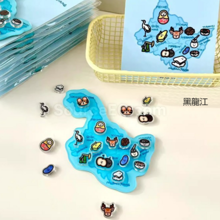 Customization Custom Acrylic Map Fridge Magnets Promotional Products