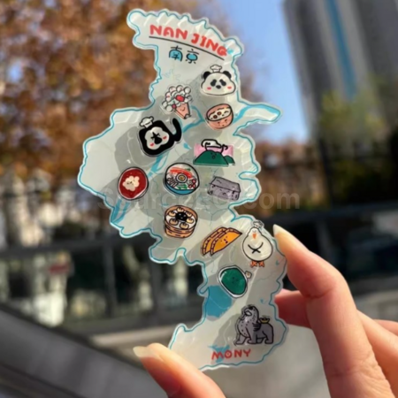 Customization Custom Acrylic Map Fridge Magnets Promotional Products