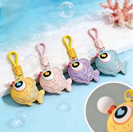 Customization Bubble-blowing fish squeeze toy keychain Promotional Products