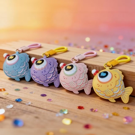 Customization Bubble-blowing fish squeeze toy keychain Promotional Products