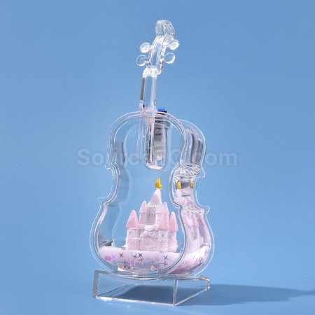 Customization Violin Castle Flowing Sand Colored Light Ornament Promotional Products