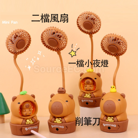 Customization Cartoon Pencil Sharpener USB Rechargeable Mini Fan Promotional Products