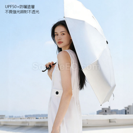 Customization Titanium Silver UV-Protective Umbrella for Sunny and Rainy Days Promotional Products