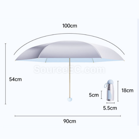 Customization Titanium Silver UV-Protective Umbrella for Sunny and Rainy Days Promotional Products