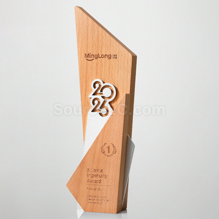 Customization Solid Wood And Metal Trophy Promotional Products