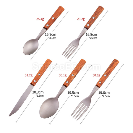 Customization Titanium Wood Tableware Set Promotional Products