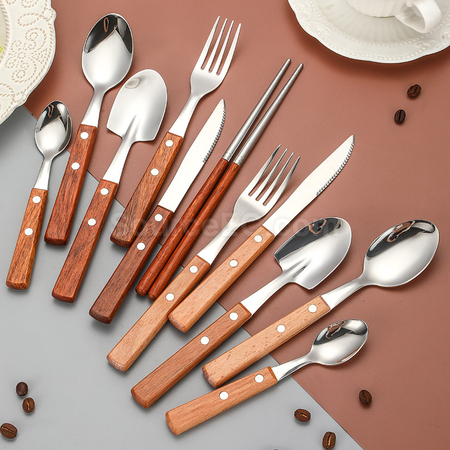 Customization Titanium Wood Tableware Set Promotional Products
