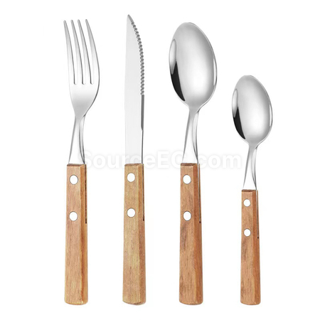 Customization Titanium Wood Tableware Set Promotional Products